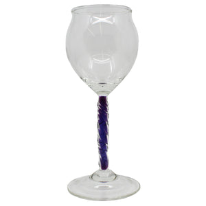 Purple Twisty Stem Wine Glasses (Pair)