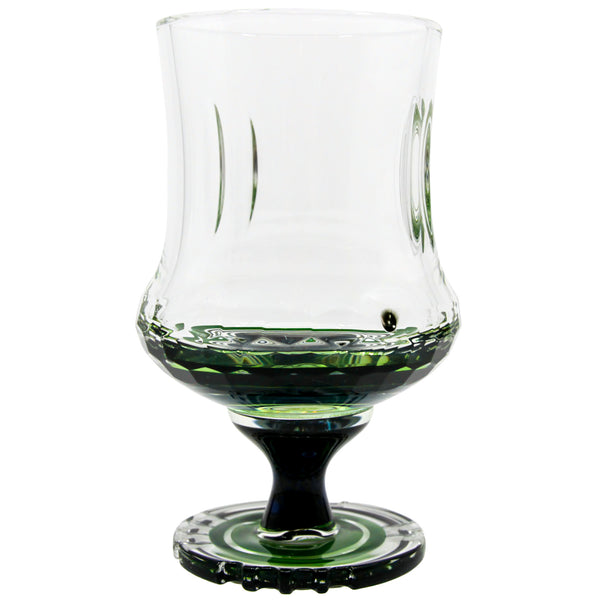 Faceted Green Galaxy Goblet