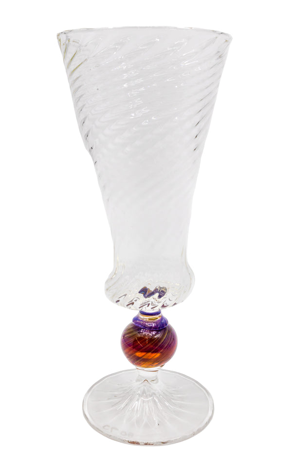 Amber Purple Venetian White Wine Glass
