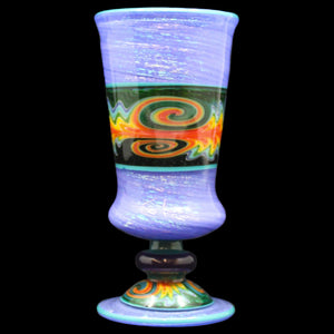 Purple Dichro Exp. Green Rainbow Mini Goblet