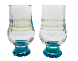 Teal Faceted Scotch Set (Pair)